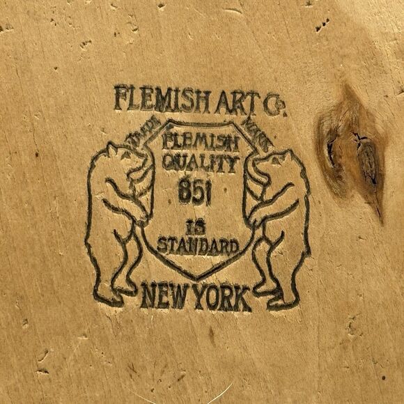 Vtg Pyrography Wood Burning Art Plaque Flemish Art Co Rd Newfoundland Dog Head - Picture 6 of 10